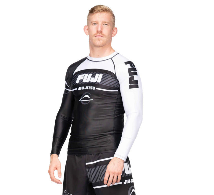 Fuji Freestyle 2.0 Long Sleeve IBJJF Ranked Rash Guard - White - Large