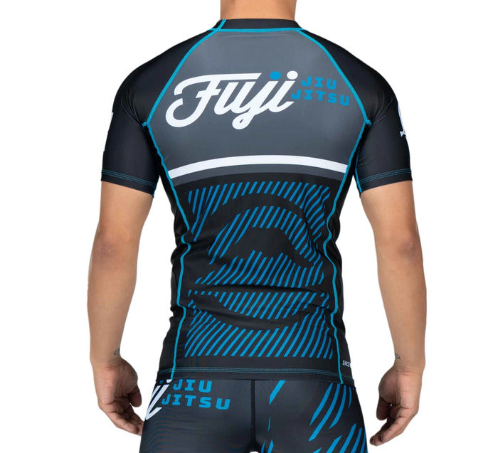 Fuji Script Short Sleeve Rash Guard - Blue - Small