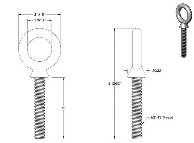 Fuji Bag Rack Replacement Eye-Bolts, Maximum Sport