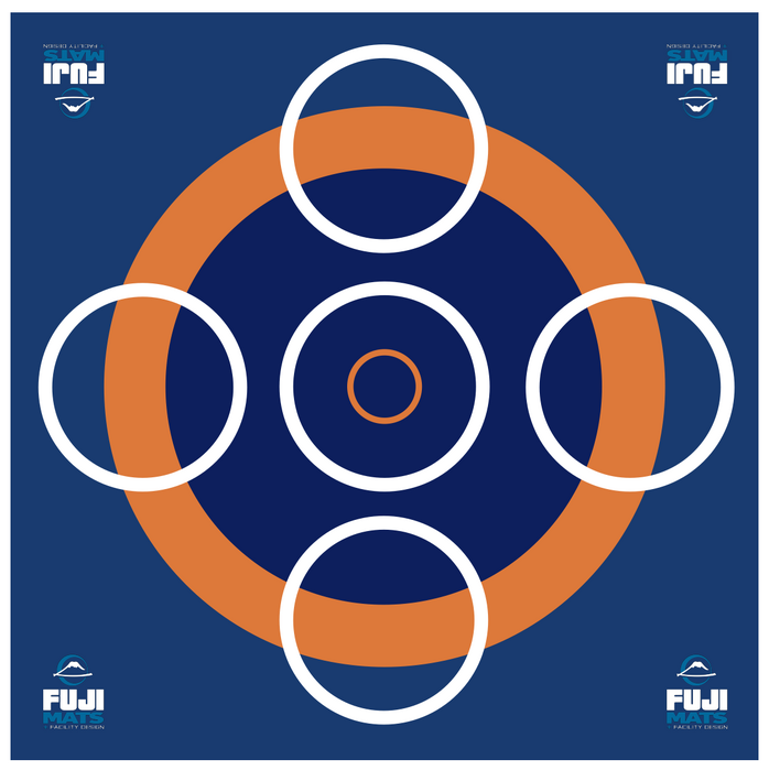 Fuji Competition Wrestling Mats with 5 training circles