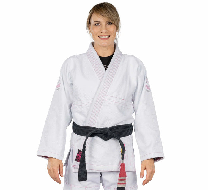 Fuji Blossom Jiu-Jitsu Gi white close up