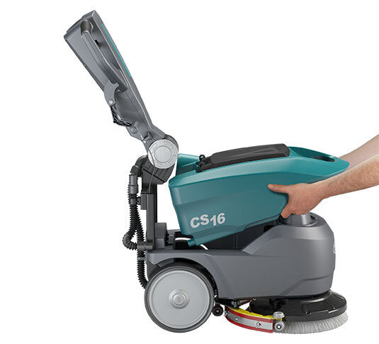 Tennant CS16 Gym Floor Scrubber tank lift off