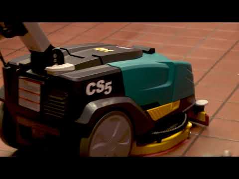 Tennant CS5 Micro Gym Floor Scrubber in action video